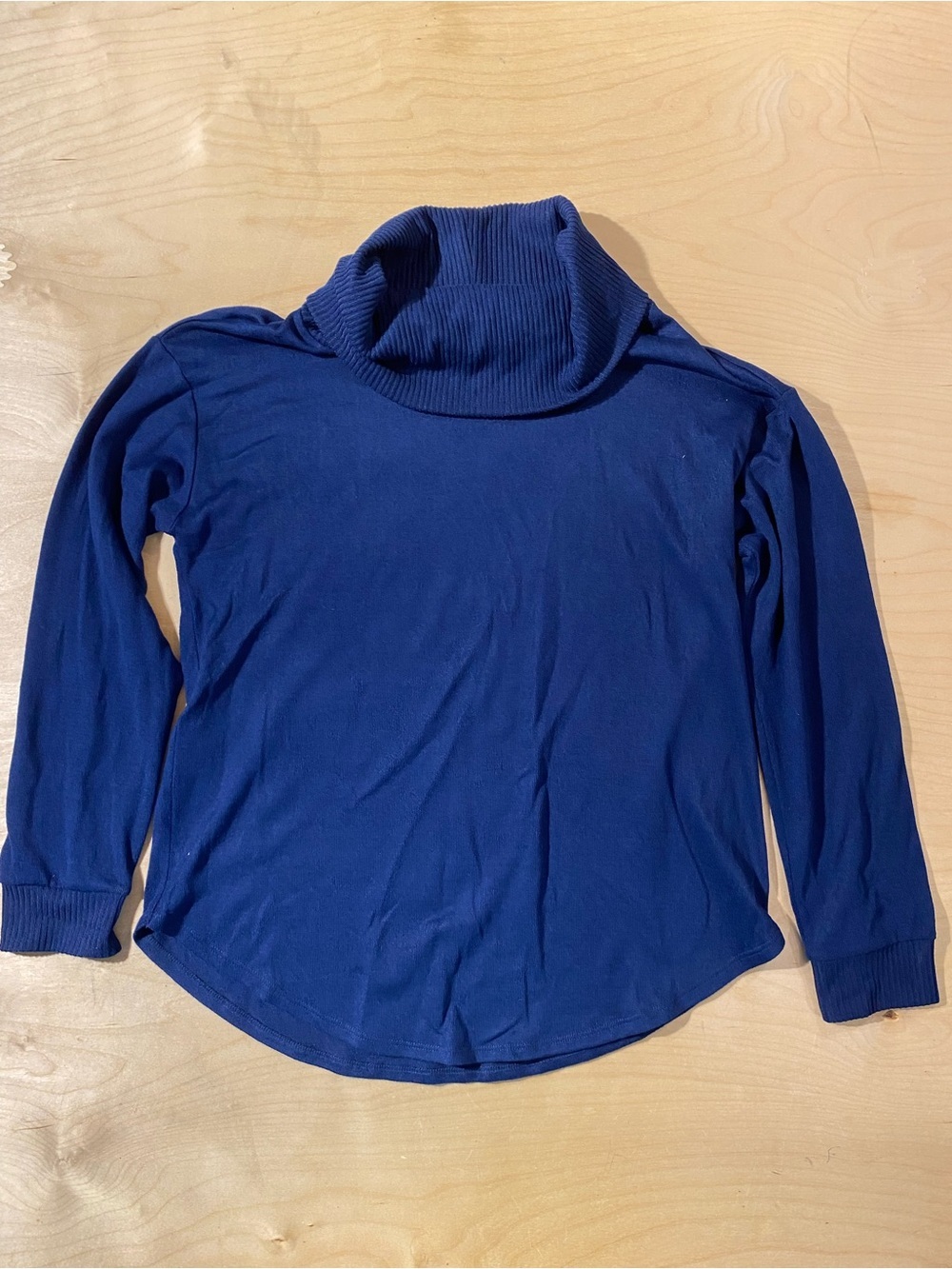 St. John's Bay Ribbed Navy Turtleneck Sweater Top Medium (RV)